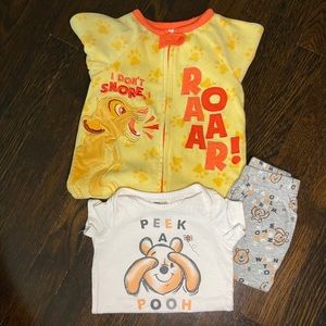 Disney Onesie (Lion King) & Pooh Bear Two-Piece